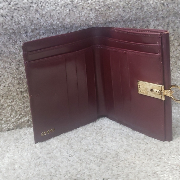 Gucci bifold vintage Wallet 100% Authentic Tom Ford Era Bordeaux Color - Picture 2 of 5